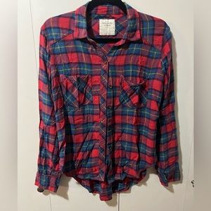 Long sleeve, Abercrombie and Fitch plaid shirt.